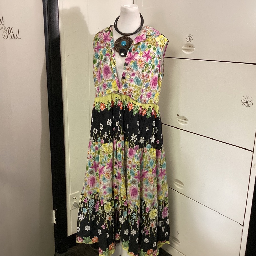 Phool Boho Cotton. Button Up. Button-Down Dress S… - image 1